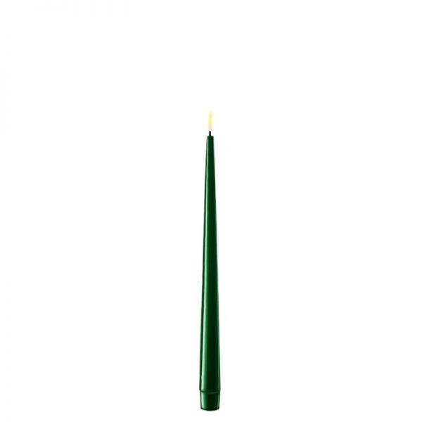 Stabkerzenset - 2 Shiny Dinner-Kerzen Grün 28 cm